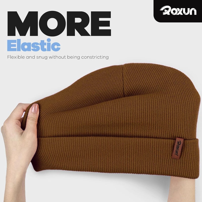 ROXUN Beanie for Men/Women Winter Hat Knit Cuffed Soft Warm Unisex Skull Stocking Cap - Image 2
